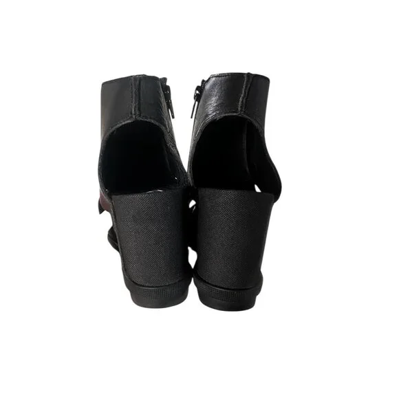 Sorel Joanie II Bootie Platform Sandals Womens 9 Black Cut Out Comfort Zipper - Picture 6 of 14